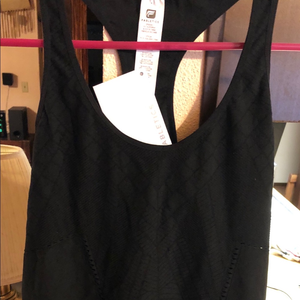 Fabletics black Jacquard Olympus tank Sz M